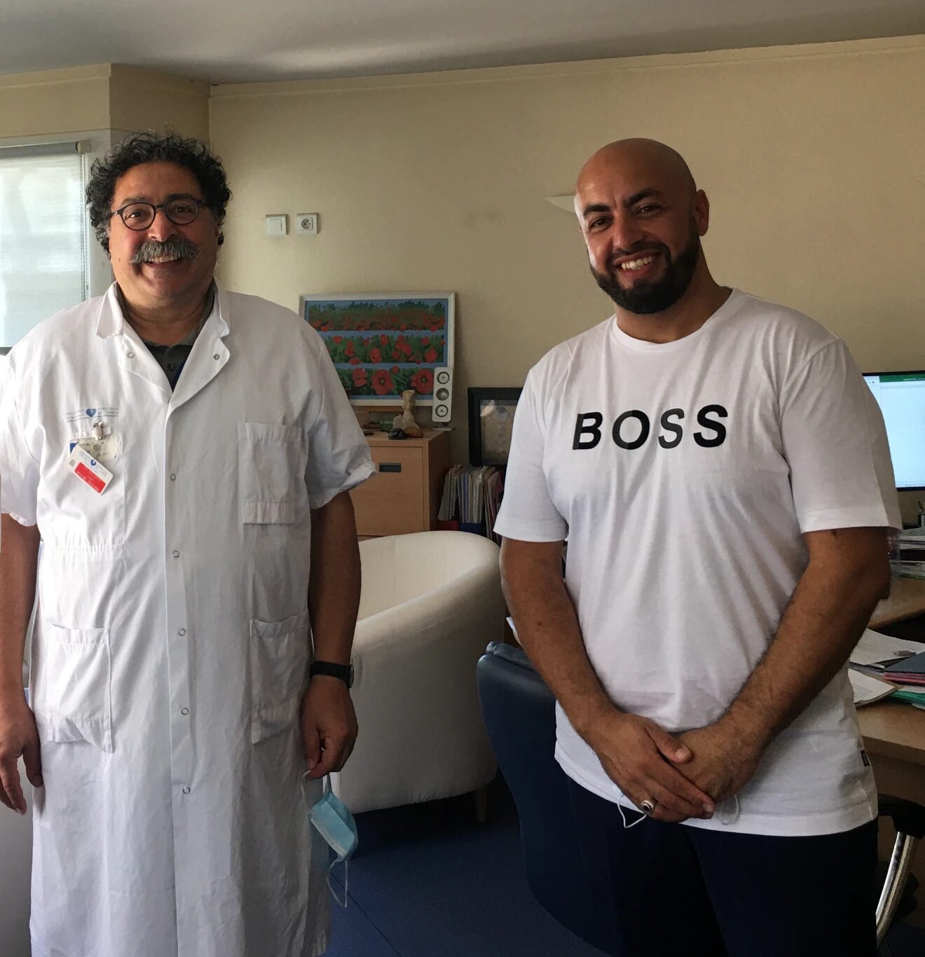 Saïd LAOUI avec le Pr Joël Belmin à l'hôpital Charles-Foix (AP-HP)